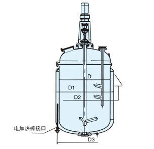 搪玻璃電加熱反應釜結構圖